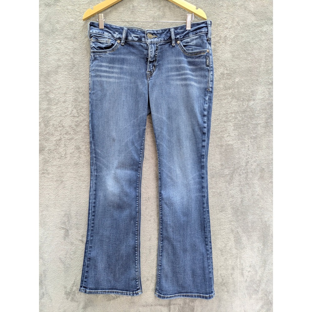 Silver Jeans Suki Slim Boot Jeans Womens 34x31 Blue Faded Y2K Denim